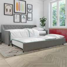 Heron Linen Fabric Sofa Bed In Grey - UK