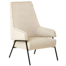Herriman Velvet Bedroom Chair In Cream - UK