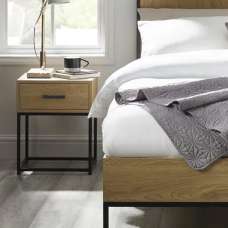 Herriman Wooden Bedside Cabinet With 1 Drawer - Brown - UK