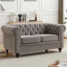 Hertford Fabric 2 Seater Sofa In Grey - UK