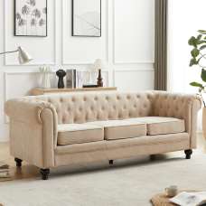 Hertford Fabric 3 Seater Sofa In Stone - UK