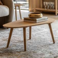 Hervey Wooden Coffee Table In Natural - UK