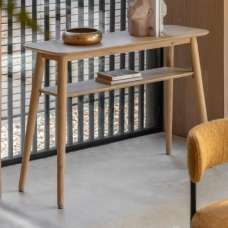 Hervey Wooden Console Table In Natural - UK