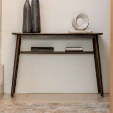 Hervey Wooden Console Table In Smoked - UK