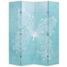 Hessa Folding 160cm x 170cm Room Divider In Butterfly Blue - UK