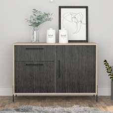 Heswall Wooden Sideboard With 2 Doors 1 Drawer In Oak Grey - UK