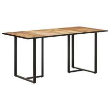 Hewez Medium Rough Mango Wood Dining Table In Natural - UK