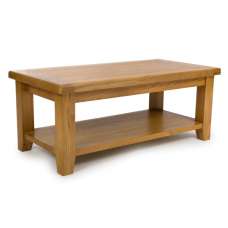 Hewitt Large Wooden Rectangular Coffee Table In Rustic Oak - UK
