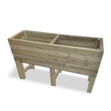 Hewitt Medium Wooden Raised Garden Planter In Natural - UK