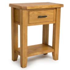 Hewitt Wooden Console Table With 1 Drawer In Rustic Oak - UK