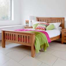 Hewitt Wooden Double Bed In Rustic Oak - UK