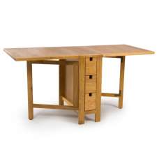 Hewitt Wooden Foldable Extending Dining Table In Rustic Oak - UK