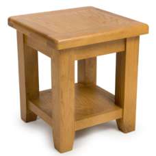 Hewitt Wooden Square End Table In Rustic Oak - UK