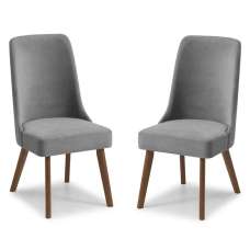 Hidalgo Dusk Grey Fabric Dining Chairs in Pair - UK