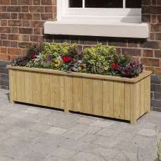 Hidalgo Wooden Rectangular Planter 1.5m in Natural - UK
