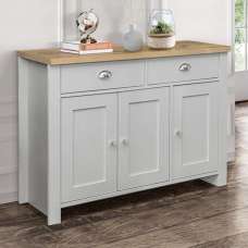 Highland Wooden Sideboard With 3 Doors 2 Drawers In Grey And Oak - UK
