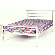 Hilliard Metal Small Double Bed In Silver - UK