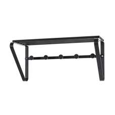 Hillsboro Metal Wall Hung 5 Hooks Coat Rack In Black - UK