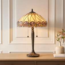 Hinton Tiffany Glass Table Lamp In Multicolour - UK