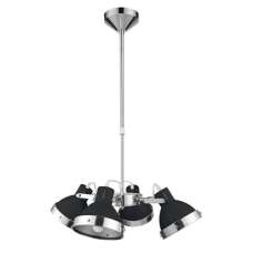 Hixo Round 4 Metal Shades Pendant Light In Black And Chrome - UK