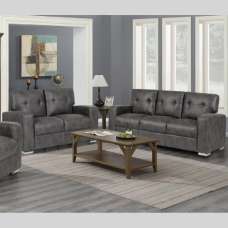 Hobart Fabric 3+2 Seater Sofa Set In Dark Grey - UK