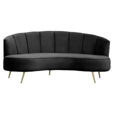 Hockley Velvet 3 Seater Sofa In Black - UK