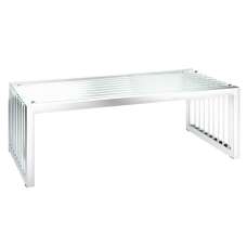 Holmdel Clear Glass Coffee Table With Chrome Frame - UK