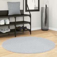 Hopkins 100cm Polyester Round Non-Slip Washable Rug - Grey - UK