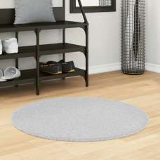 Hopkins 80cm Polyester Round Non-Slip Washable Rug - Grey - UK