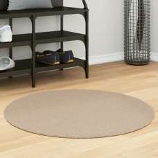 Hopkins 80cm Polyester Round Non-Slip Washable Rug - Sand - UK