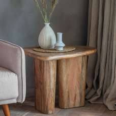 Huffman Wooden Rectangular Side Table In Natural - UK