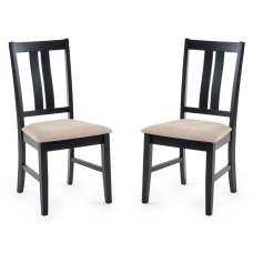 Hull Black Wooden Dining Chairs in Pair - UK