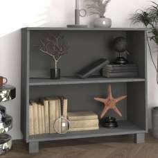 Hull Wooden Bookcase With 2 Shelf In Dark Grey - UK