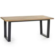 Hull Wooden Dining Table With Black Legs In Oak - UK
