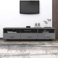 Hull Wooden TV Stand With 3 Drawers In Dark Grey - UK
