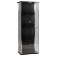 Hyannis Wooden Display Cabinet With 2 Glass Doors In Black - UK