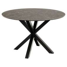 Hyeres Ceramic Round Dining Table In Black Fairbanks - UK