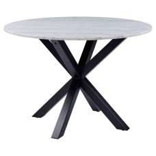 Hyeres Ceramic Round Dining Table In White Guangxi - UK
