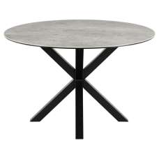 Hyeres Ceramic Round Dining Table In Grey Anista - UK