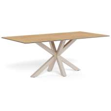 Hyeres Large Ceramic Dining Table With Grey Legs - Wild Oak - UK