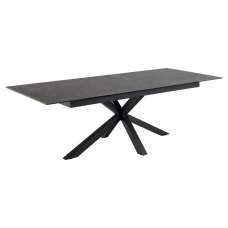 Hyeres Large Ceramic Extending Dining Table In Black Fairbanks - UK