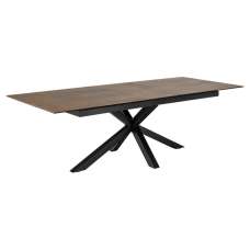 Hyeres Large Ceramic Extending Dining Table In Rusty Brown Lemco - UK