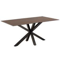Hyeres Medium Ceramic Dining Table In Rusty Brown Lemco - UK