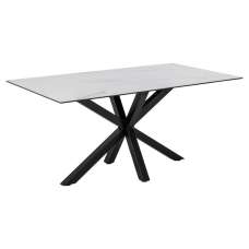 Hyeres Medium Ceramic Dining Table In White Akranes - UK