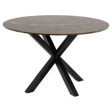 Hyeres Marble Round Dining Table In Brown Emperador - UK