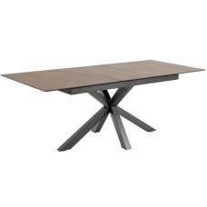 Hyeres Small Ceramic Extending Dining Table In Rusty Brown Lemco - UK