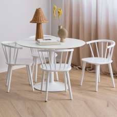Ibika Wooden Dining Table With 4 Chairs In White - UK