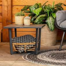 Idriya Large Aluminium Garden Side Table In Black - UK