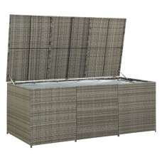 Ijaya 180cm Poly Rattan Garden Storage Box In Grey - UK