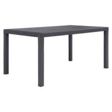 Ijaya Plastic Rattan Garden Dining Table In Brown - UK